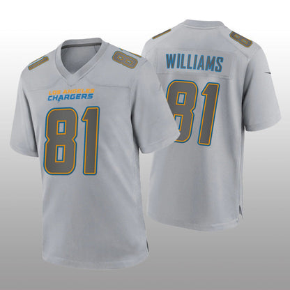 LA.Chargers #81 Mike Williams Gray Atmosphere Game Jersey Stitched American Football Jerseys - Main View