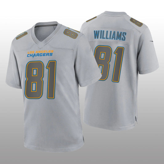LA.Chargers #81 Mike Williams Gray Atmosphere Game Jersey Stitched American Football Jerseys - Main View
