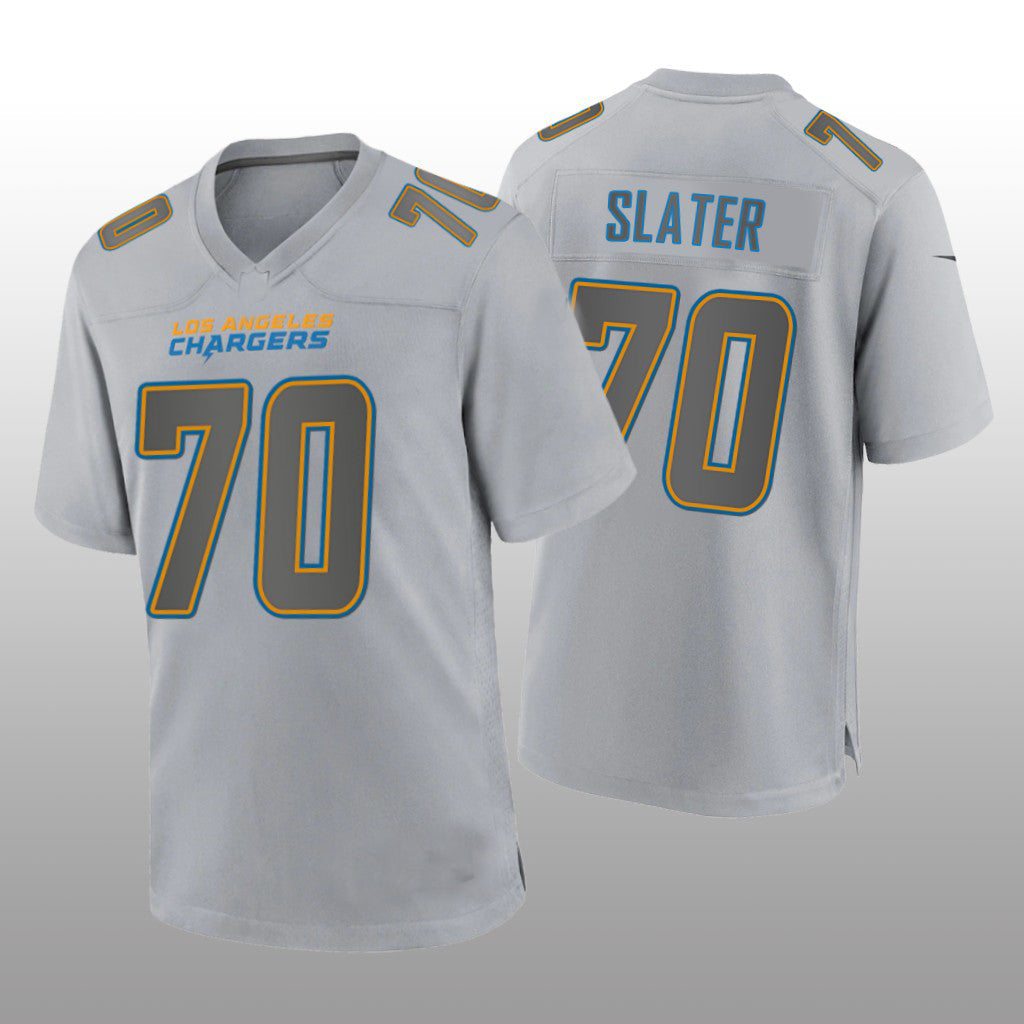 LA.Chargers #70 Rashawn Slater Gray Atmosphere Game Jersey Stitched American Football Jerseys - Main View
