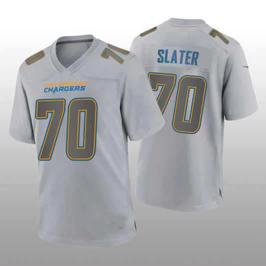 LA.Chargers #70 Rashawn Slater Gray Atmosphere Game Jersey Stitched American Football Jerseys - Main View