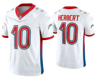 LA.Chargers #10 Justin Herbert White 2022 Pro Bowl Vapor Untouchable Stitched Limited Jersey American Football Jerseys - Main View