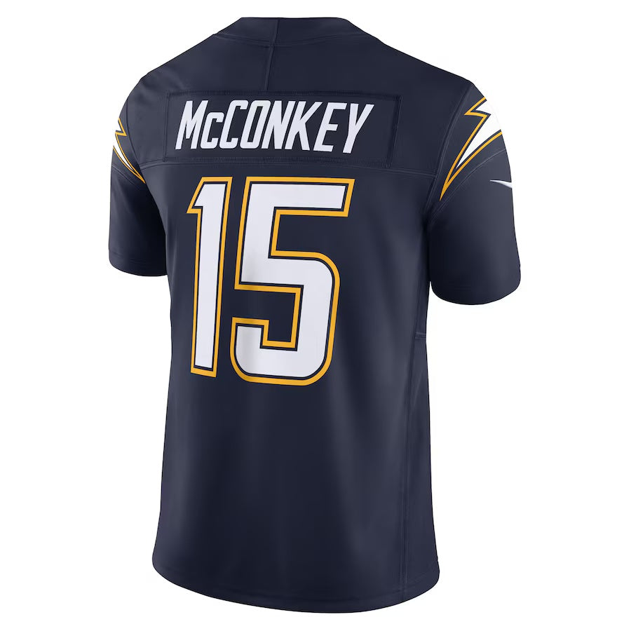 LA.Chargers #15 Ladd McConkey Navy Alternate Super Chargers Vapor F.U.S.E. Limited American Football Jerseys - Main View