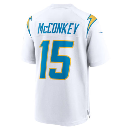 LA.Chargers #15 Ladd McConkey White Game Stitched American Football Jerseys - Main View