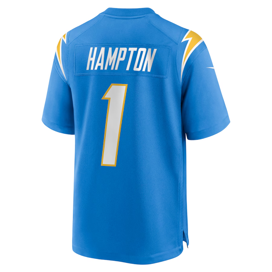 LA.Chargers #1 Omarion Hampton Powder Blue 2025 Draft First Round Pick Game Stitched American Football Jerseys - Main View