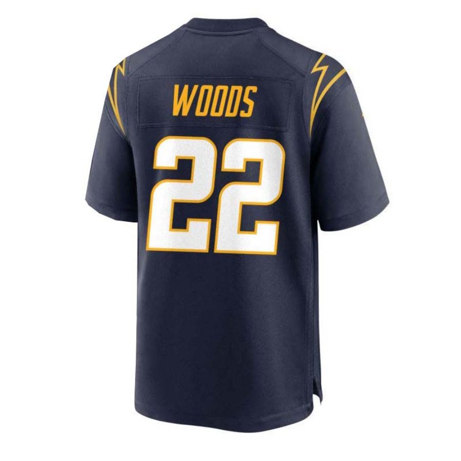 LA.Chargers #22 JT Woods Navy Game Player Jersey Stitched American Football Jerseys - Main View
