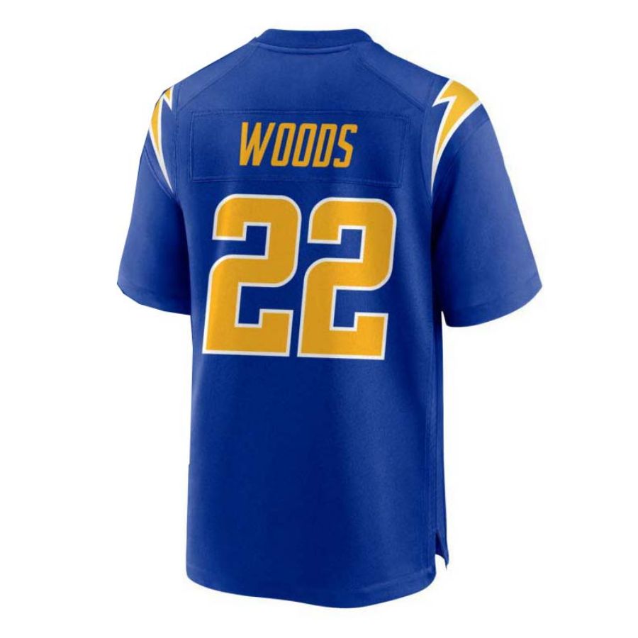 LA.Chargers #22 JT Woods Royal Game Player Jersey Stitched American Football Jerseys - Main View