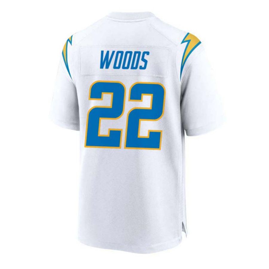 LA.Chargers #22 JT Woods White Game Player Jersey Stitched American Football Jerseys - Main View