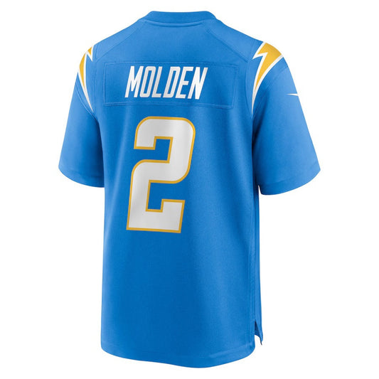 LA.Chargers #2 Elijah Molden Powder Blue Team Game Stitched American Football Jerseys - Main View