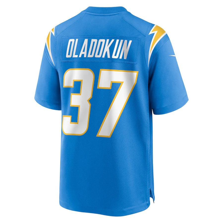 LA.Chargers #37 Jordan Oladokun Powder Blue Team Game Stitched American Football Jerseys - Main View