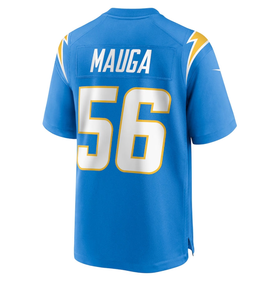 LA.Chargers #56 Kanai Mauga Powder Blue Team Game Stitched American Football Jerseys - Main View