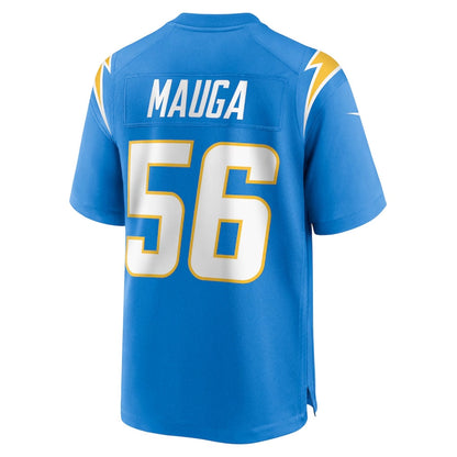 LA.Chargers #56 Kanai Mauga Powder Blue Team Game Stitched American Football Jerseys - Main View