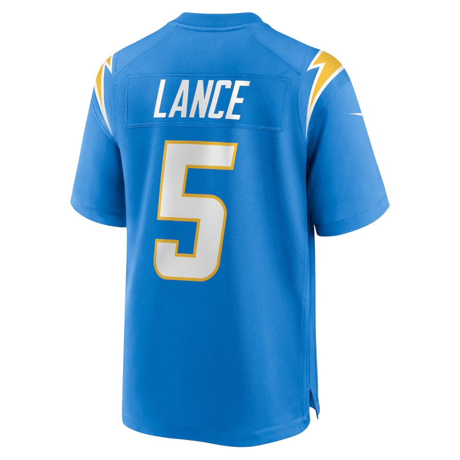 LA.Chargers #5 Trey Lance Powder Blue Team Game Stitched American Football Jerseys - Main View