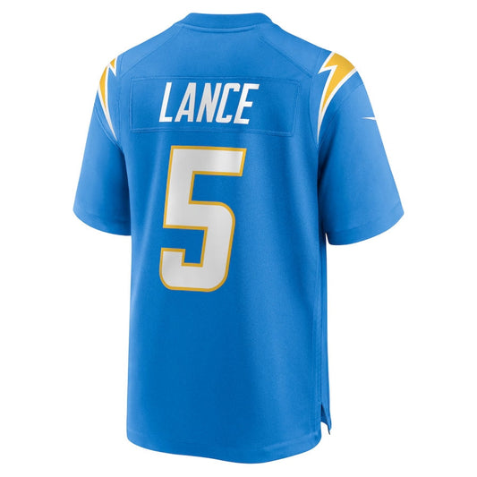 LA.Chargers #5 Trey Lance Powder Blue Team Game Stitched American Football Jerseys - Main View