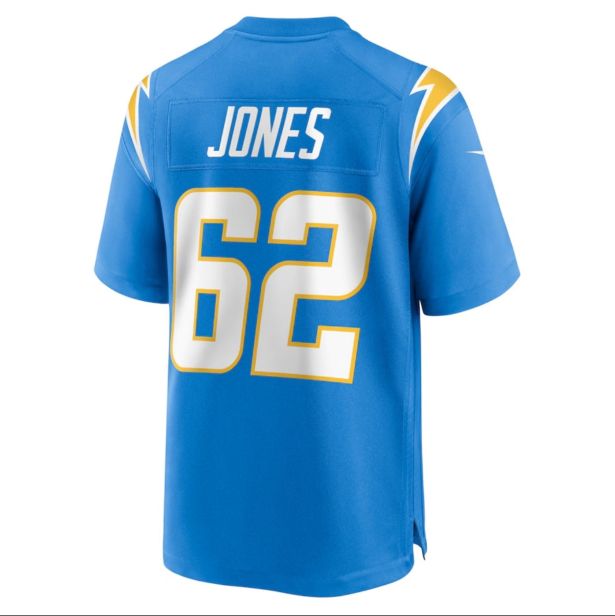 LA.Chargers #62 Nash Jones Powder Blue Team Game Stitched American Football Jerseys - Main View