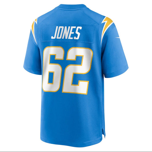 LA.Chargers #62 Nash Jones Powder Blue Team Game Stitched American Football Jerseys - Main View