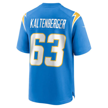 LA.Chargers #63 Josh Kaltenberger Powder Blue Team Game Stitched American Football Jerseys - Main View