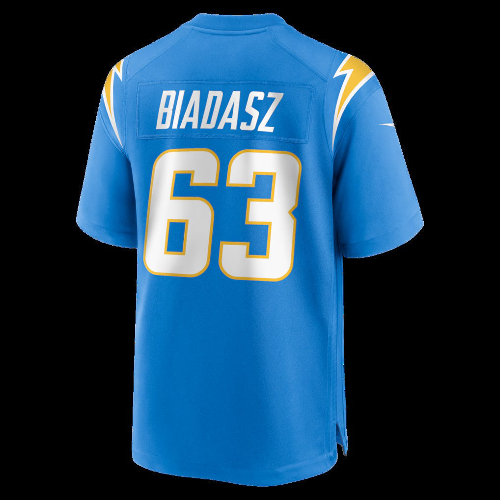 LA.Chargers #63 Tyler Biadasz Powder Blue Team Game Stitched American Football Jerseys - Main View