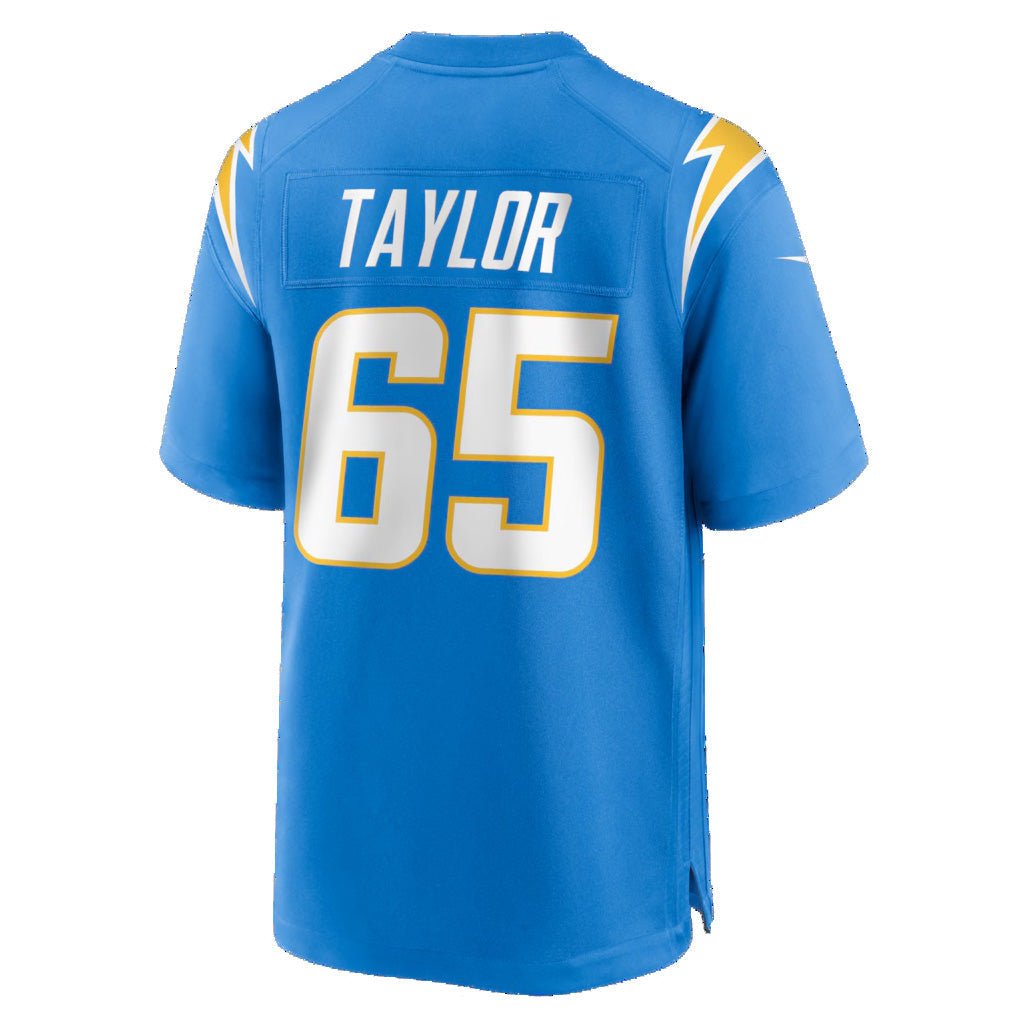 LA.Chargers #65 Logan Taylor Powder Blue Team Game Stitched Football American Jersey - Main View