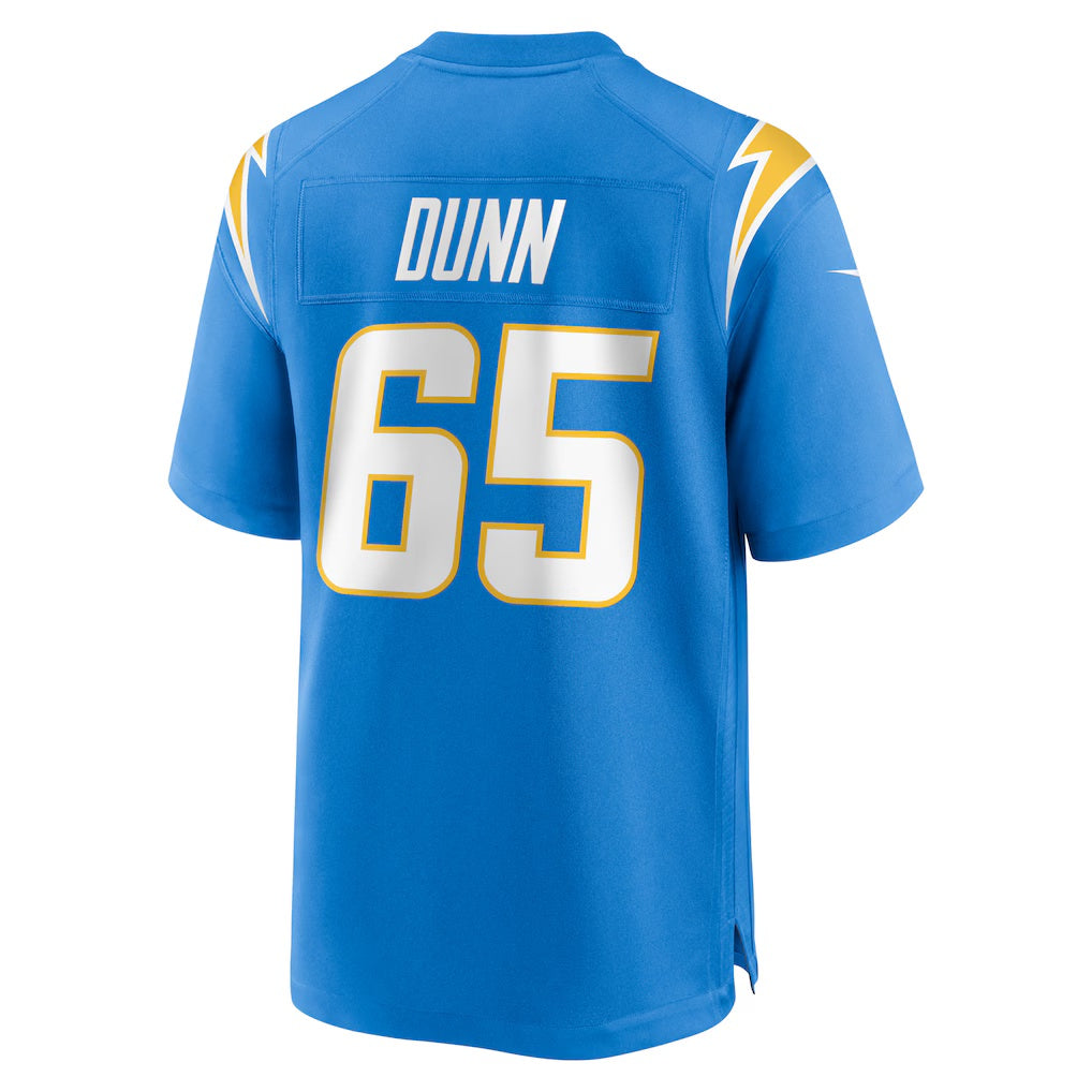 LA.Chargers #65 Michael Dunn Powder Blue Team Game Stitched American Football Jerseys - Main View