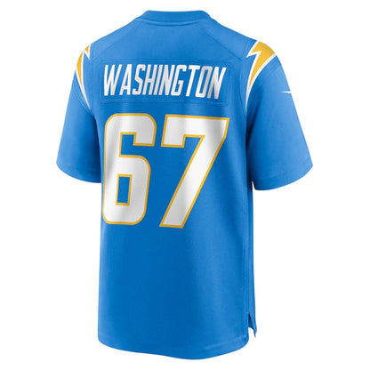 LA.Chargers #67 Savion Washington Powder Blue Team Game Stitched American Football Jerseys - Main View