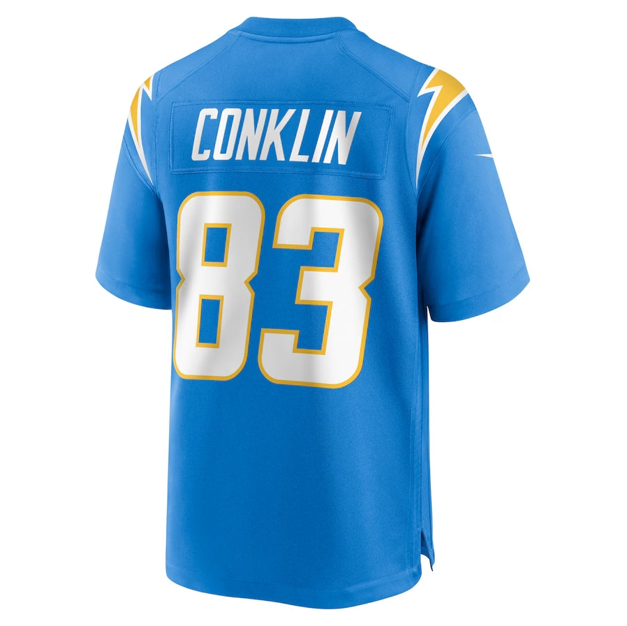 LA.Chargers #83 Tyler Conklin Powder Blue Team Game Stitched American Football Jerseys - Main View