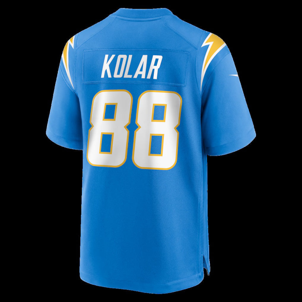 LA.Chargers #88 Charlie Kolar Powder Blue Team Game Stitched American Football Jerseys - Main View