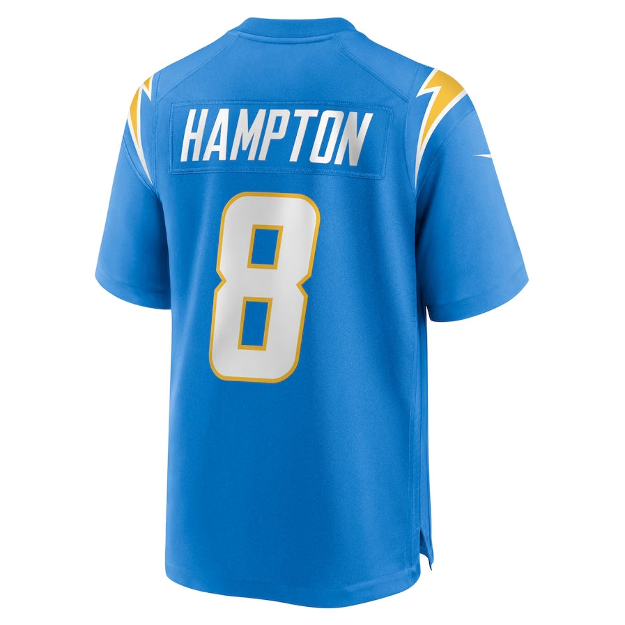 LA.Chargers #8 Omarion Hampton Powder Blue Team Game Stitched American Football Jerseys - Main View