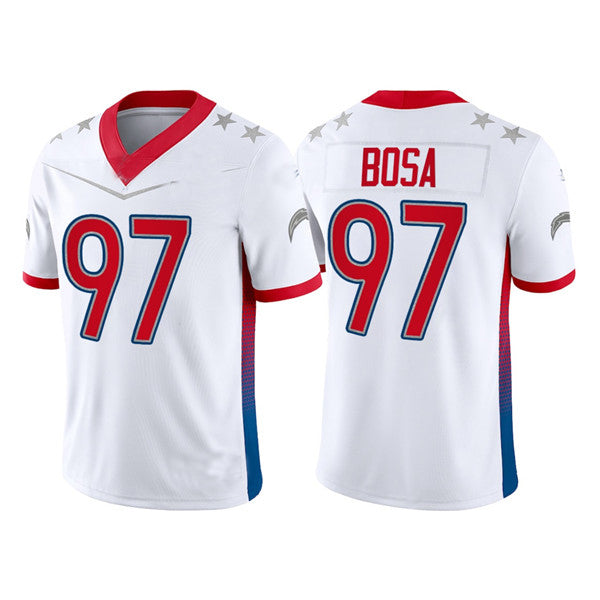 LA.Chargers #97 Joey Bosa 2022 White Pro Bowl Stitched Jersey American Football Jerseys - Main View