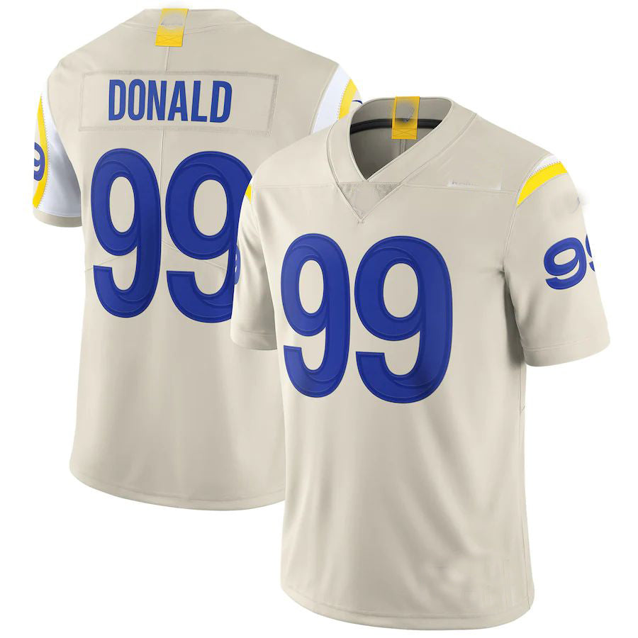 LA.Rams #99 Aaron Donald Bone Vapor Limited Jersey Stitched American Football Jersey - Main View