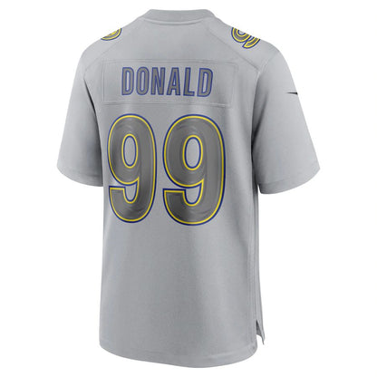 LA.Rams #99 Aaron Donald Gray Atmosphere Fashion Game Jersey Stitched American Football Jersey - Main View