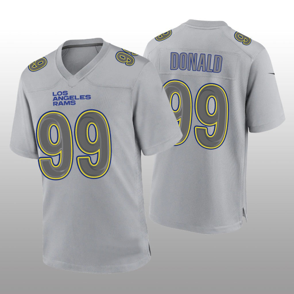LA.Rams #99 Aaron Donald Gray Atmosphere Game Jersey Stitched American Football Jerseys - Main View
