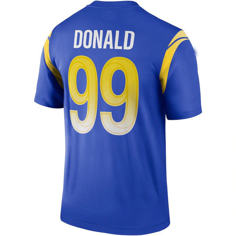 LA.Rams #99 Aaron Donald Royal Legend Jersey Stitched American Football Jersey - Main View