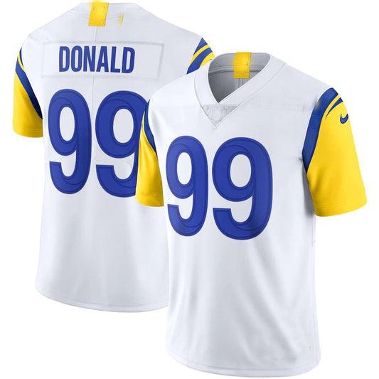 LA.Rams #99 Aaron Donald White Alternate Vapor Limited Jersey Stitched American Football Jersey - Main View