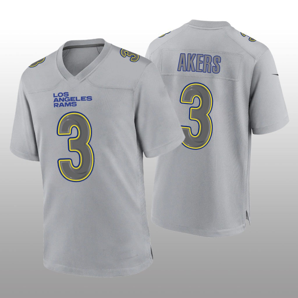 LA.Rams #3 Cam Akers Gray Atmosphere Game Jersey Stitched American Football Jerseys - Main View