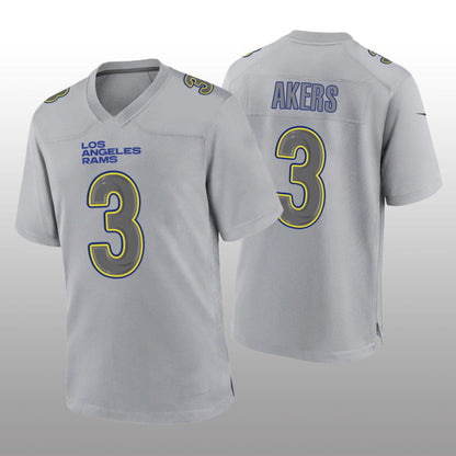LA.Rams #3 Cam Akers Gray Atmosphere Game Jersey Stitched American Football Jerseys - Main View