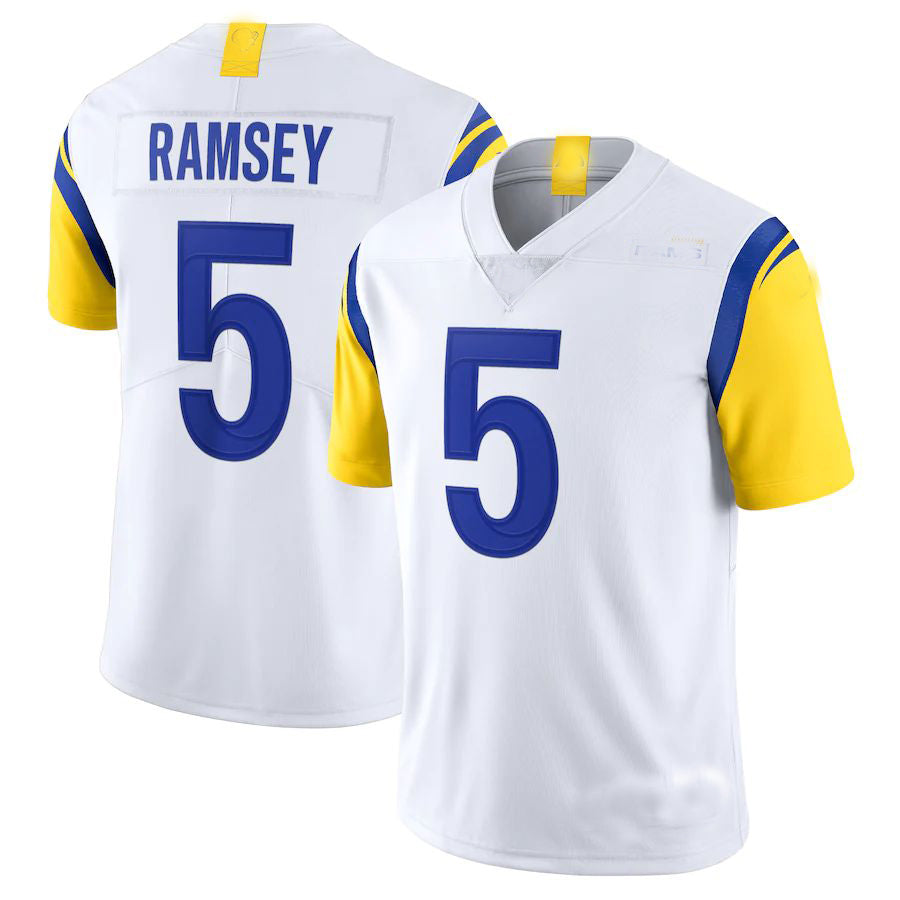 LA.Rams #5 Jalen Ramsey White Alternate Vapor Limited Jersey Stitched American Football Jersey - Main View