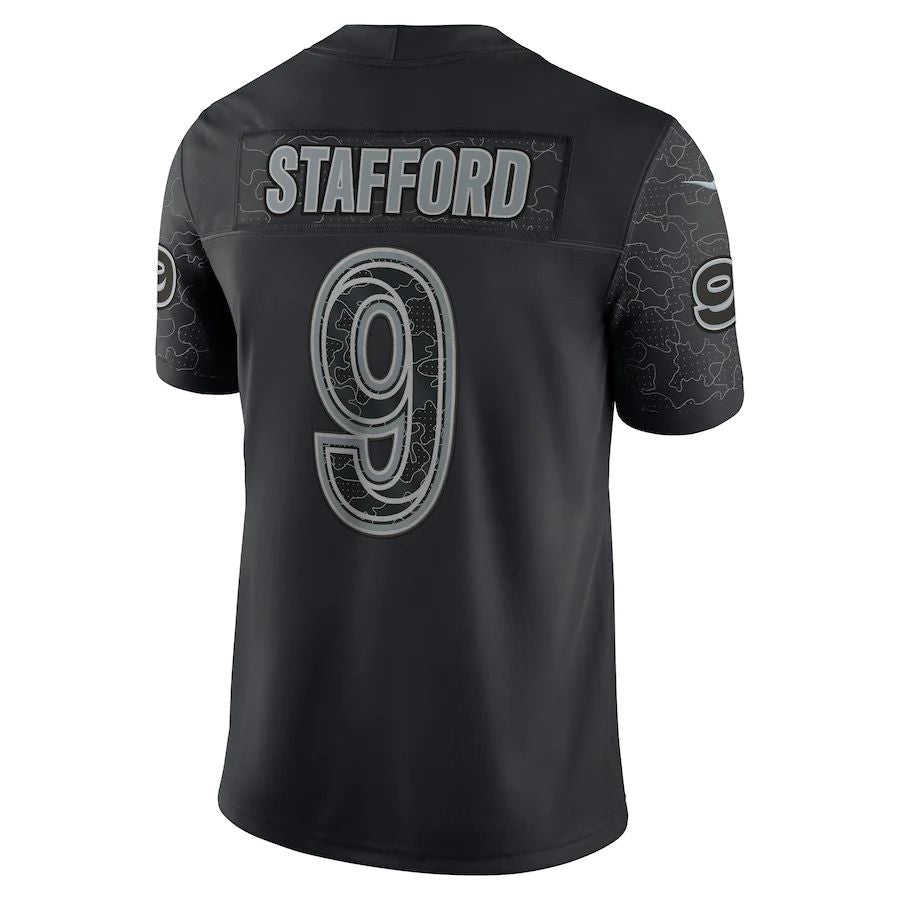 LA.Rams #9 Matthew Stafford Black RFLCTV Limited Jersey Stitched American Football Jersey - Main View