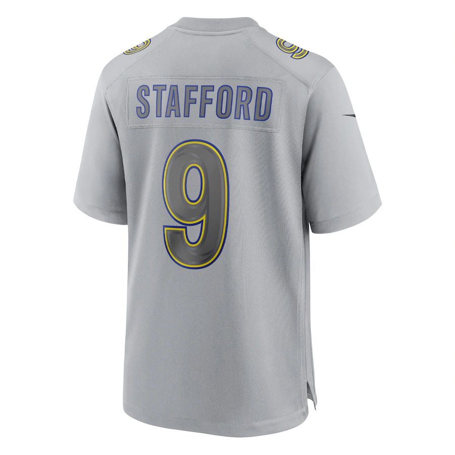 LA.Rams #9 Matthew Stafford Gray Atmosphere Fashion Game Jersey Stitched American Football Jersey view 2