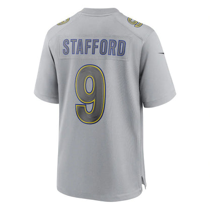 LA.Rams #9 Matthew Stafford Gray Atmosphere Fashion Game Jersey Stitched American Football Jersey view 2