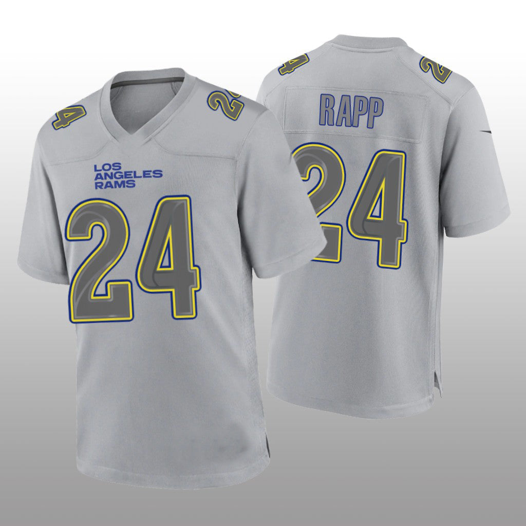 LA.Rams #24 Taylor Rapp Gray Atmosphere Game Jersey Stitched American Football Jerseys - Main View
