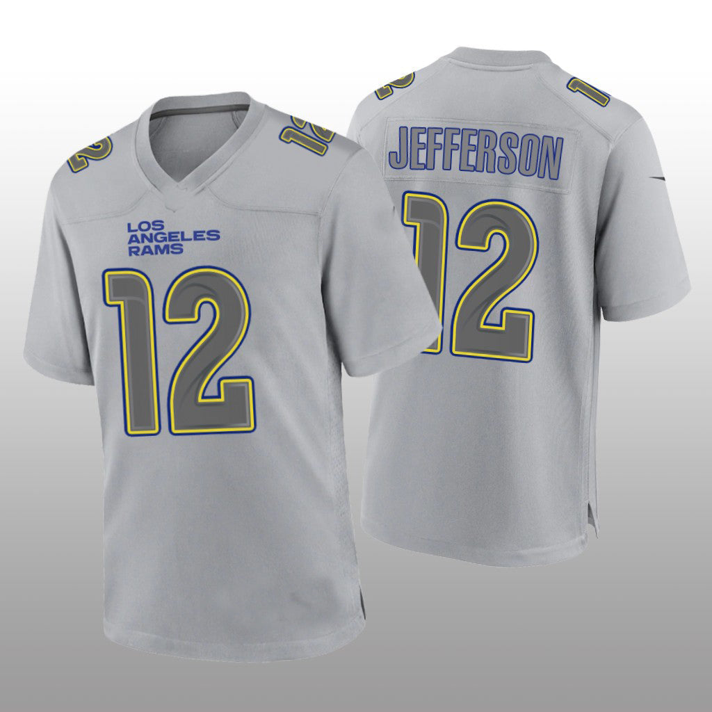 LA.Rams #12 Van Jefferson Gray Atmosphere Game Jersey Stitched American Football Jerseys - Main View