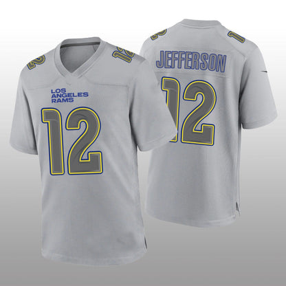 LA.Rams #12 Van Jefferson Gray Atmosphere Game Jersey Stitched American Football Jerseys - Main View