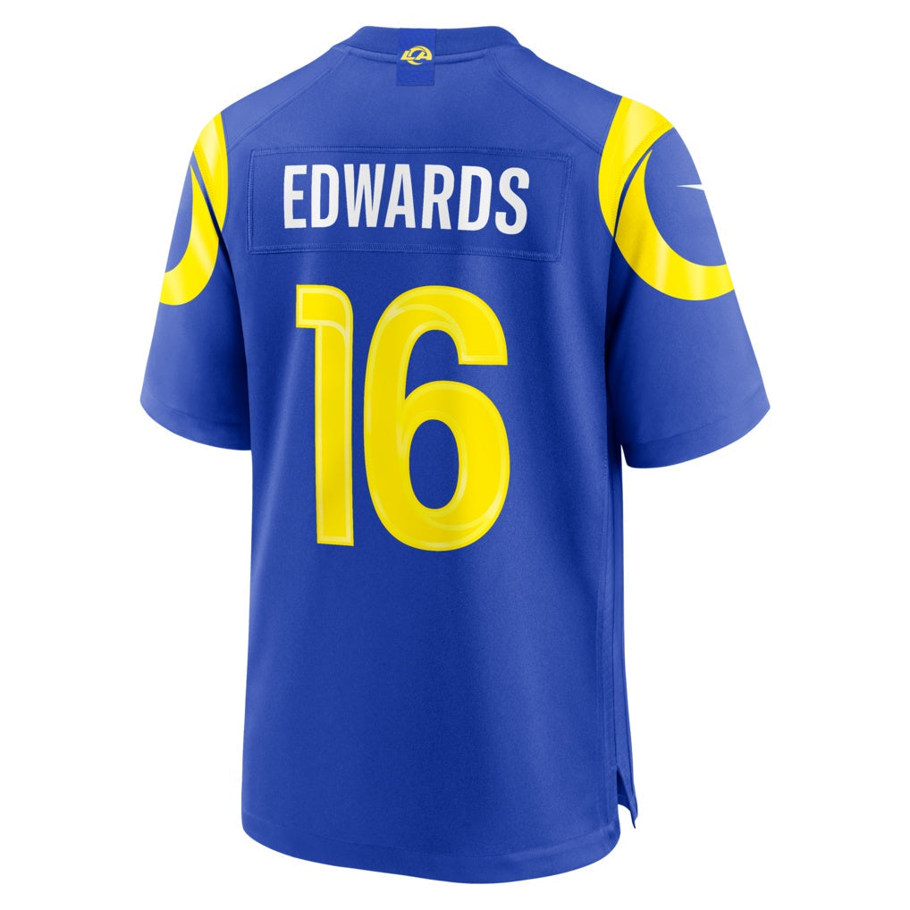 LA.Rams #16 Tru Edwards Royal Team Game Stitched Football American Jersey - Main View