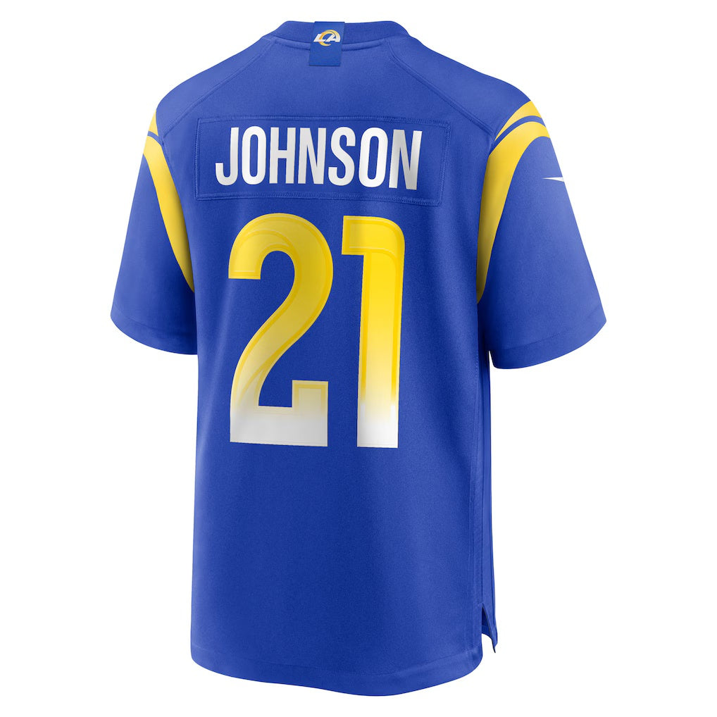 LA.Rams #21 Alex Johnson Royal Team Game Stitched American Football Jerseys - Main View