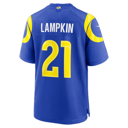 LA.Rams #21 Cam Lampkin Royal Team Game Stitched Football American Jersey - Main View