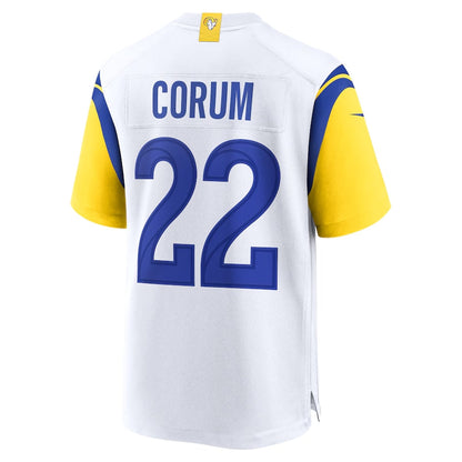 LA.Rams #22 Blake Corum White Game Stitched American Football Jerseys - Main View