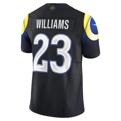 LA.Rams #23 Kyren Williams 2025 Rivalries Collection Limited Jersey - Midnight Blue Stitched American Football Jerseys - Main View