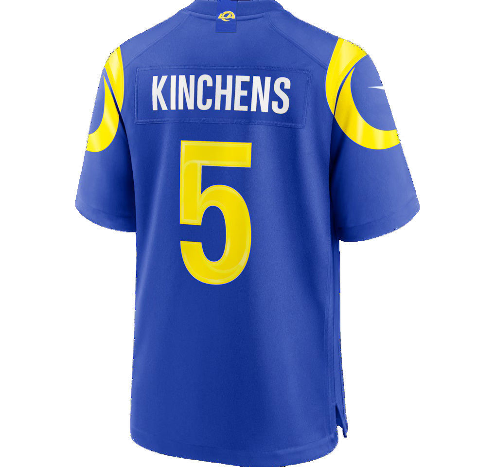 LA.Rams #5 Kamren Kinchens Royal Team Game Stitched Football American Jersey - Main View