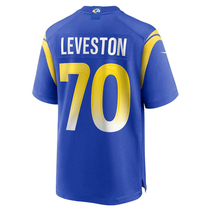 LA.Rams #70 KT Leveston Royal Team Game Stitched American Football Jerseys - Main View