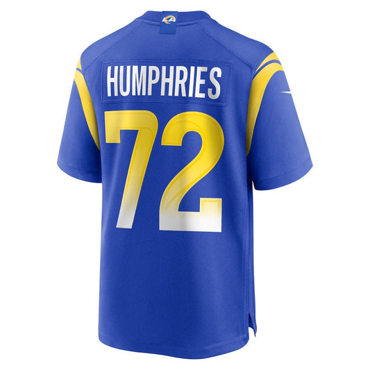 LA.Rams #72 D.J. Humphries Royal Team Game Stitched American Football Jerseys - Main View